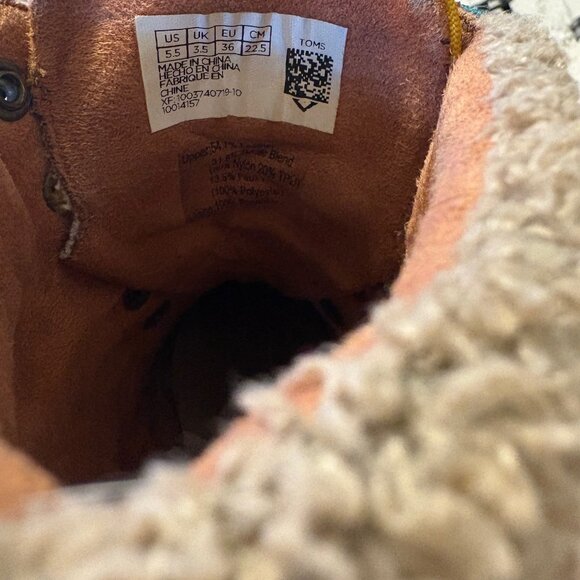 Tom’s Brown Wedge Boot Size 5.5 - Picture 4 of 6